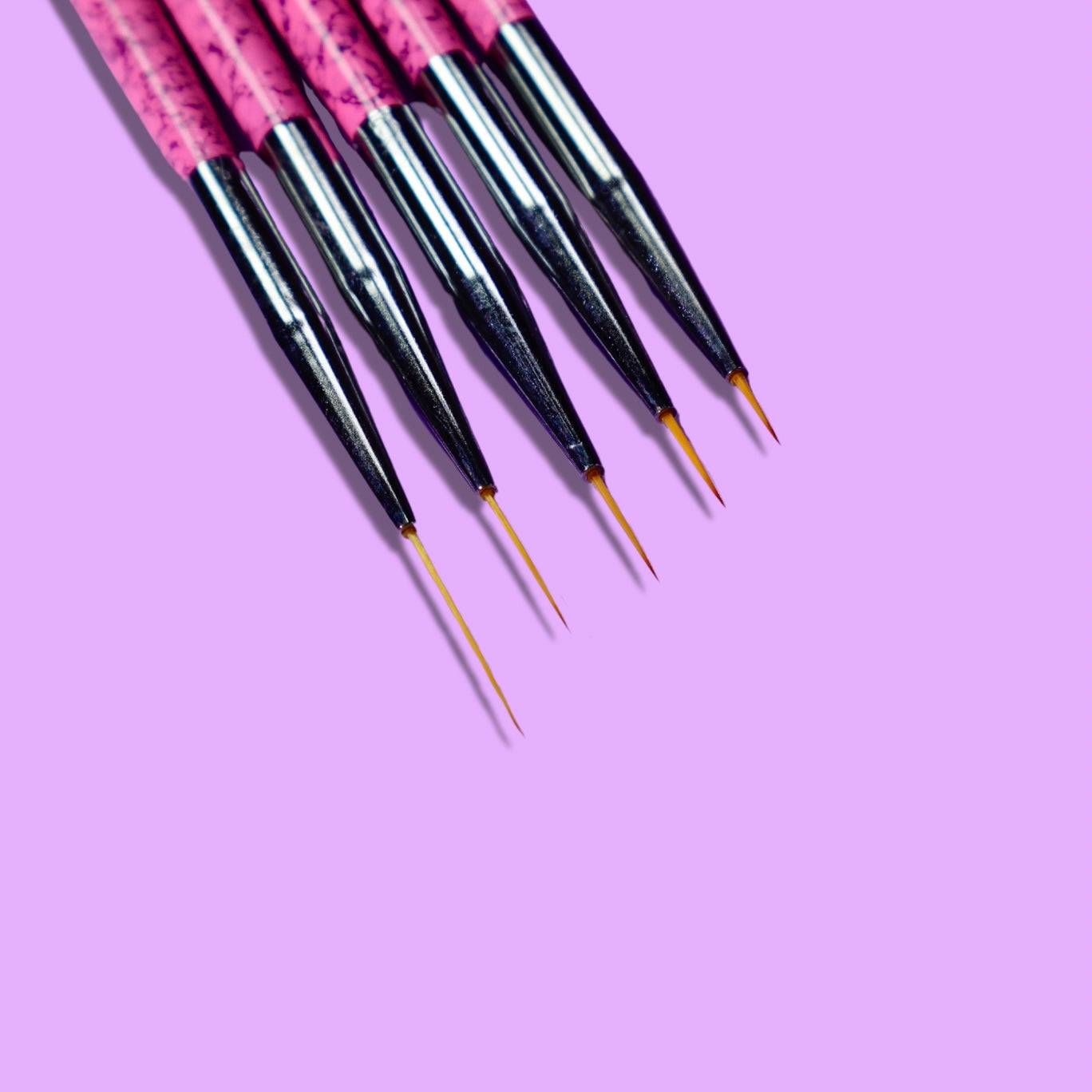 Zaaki Zaaki 5 piece pink marble eyeliner brush set 