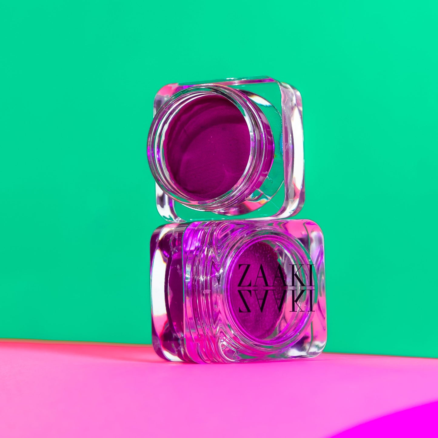 Zaaki Zaaki Totally Rad Neon purple water activated eyeliner. Double stacked